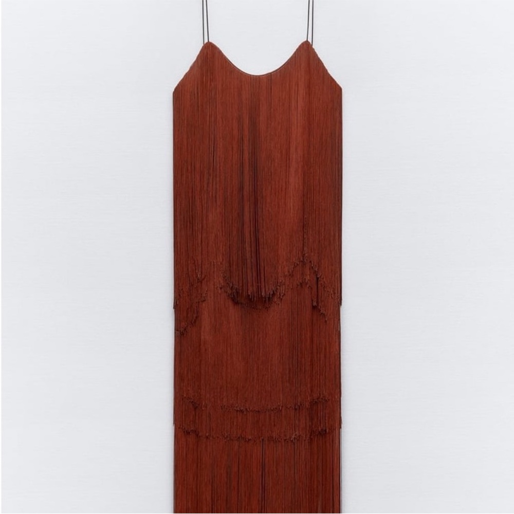 Zara Rust Fringe Midi Dress